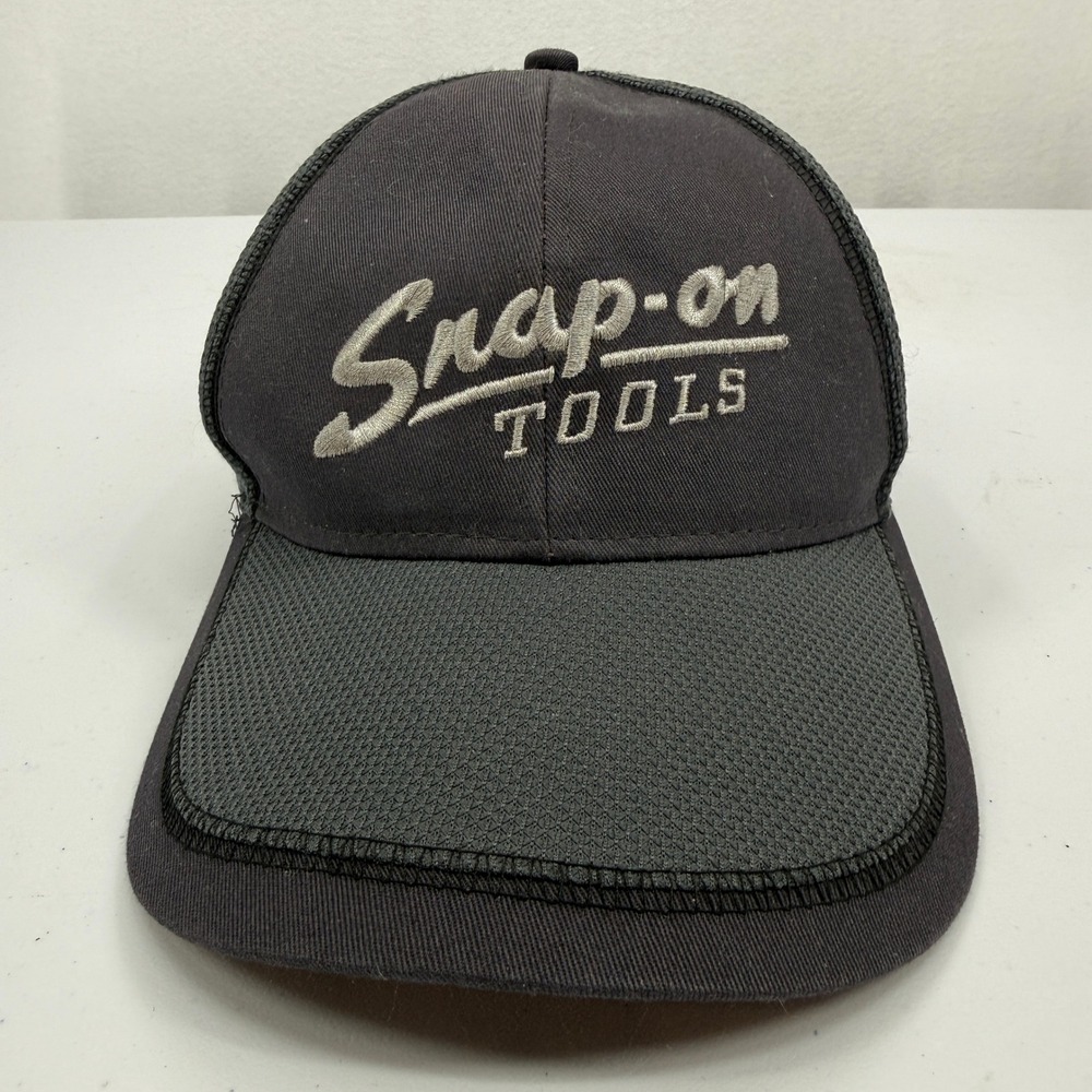 Snap-on Tools Hat Mens OSFA Grey‎ Black Mesh Back Adjustable Cap
